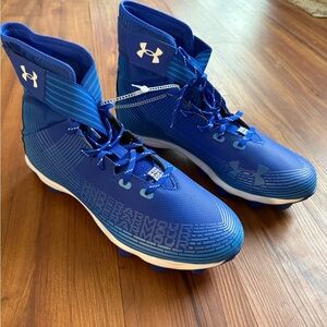 Under Armour Vibrant Blue Athletic Football Cleats 12 Men